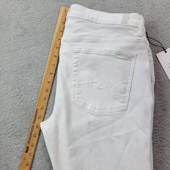 7 For All Mankind Jeans Women 32x32 White Original Bootcut Wide Baggy Y2K Skater - Picture 7 of 16